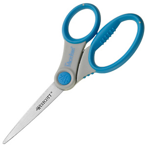 Westcott Tijeras Microban Soft Grip, acero inoxidable, 177 mm, azul/gris<BR> Westcott Tijeras Microban Soft Grip, acero inoxidable, 177 mm, azul/gris<BR>