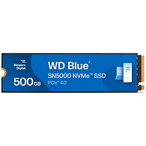 Western Digital WD Blue SN5000 NVMe, 500 Go, M.2, 5000 Mo/s, 5,5 Gbit/s WDS500G4B0E-00CNZ0 Western Digital WD Blue SN5000 NVMe, 500 Go, M.2, 5000 Mo/s, 5,5 Gbit/s WDS500G4B0E-00CNZ0