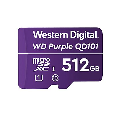 Western Digital WD Purple SC QD101, 512 GB, MicroSDXC, Clase 10, Class 1 (U1), Púrpura WDD512G1P0C