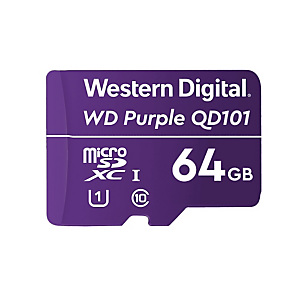 Western Digital WD Purple SC QD101, 64 Go, MicroSDXC, Classe 10, Class 1 (U1), Violet WDD064G1P0C Western Digital WD Purple SC QD101, 64 Go, MicroSDXC, Classe 10, Class 1 (U1), Violet WDD064G1P0C