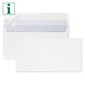 White business envelopes, peel and seal