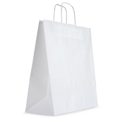White kraft custom printed bags - 350x310x130mm - 1 colour, 1 side