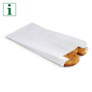 White paper bags with gusset