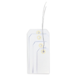 White paper tags with wire ties White paper tags with wire ties