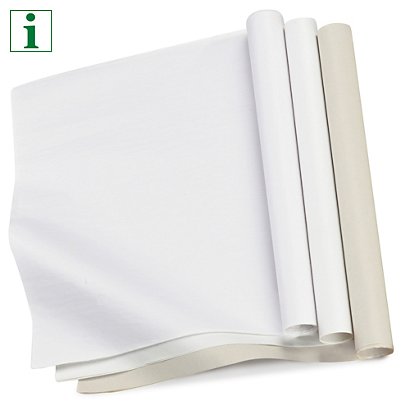 White tissue paper, unglazed bleached acid free, 450x700mm, pack of 480 sheets