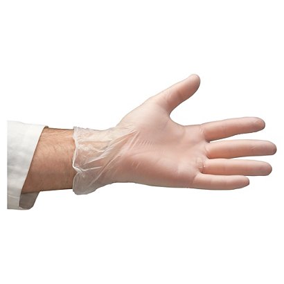 White vinyl gloves, powdered, medium, pack of 100