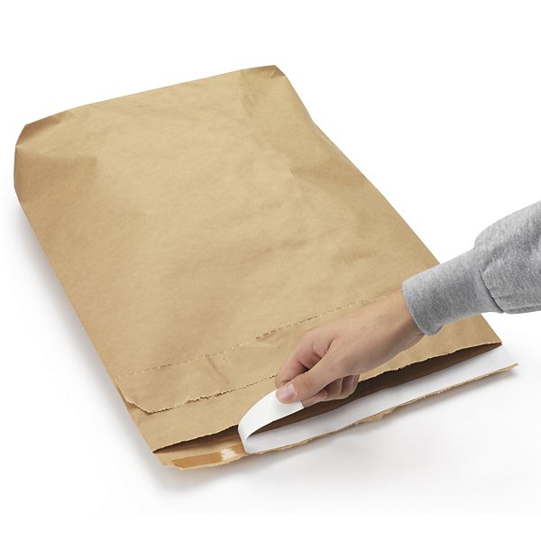 Wiederverschließbare Kraftpapier-Versandbeutel mit Bodenfalte extra stark - 5