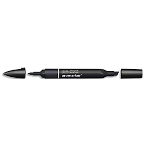 WINSOR & NEWTON Feutre double pointe PROMARKER. Une pointe fine et une pointe large. Couleur Noir WINSOR & NEWTON Feutre double pointe PROMARKER. Une pointe fine et une pointe large. Couleur Noir