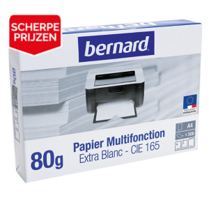Wit papier Bernard A4 80g, 5 riemen van 500 vellen