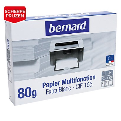 Wit papier Bernard A4 80g, 5 riemen van 500 vellen - 1