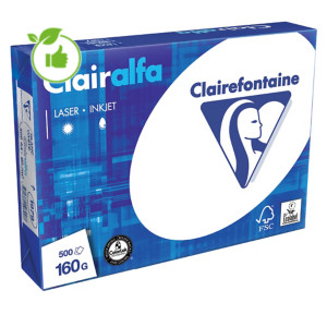 Wit papier Clairalfa Clairefontaine A4 160g, 4 riemen van 500 vellen
