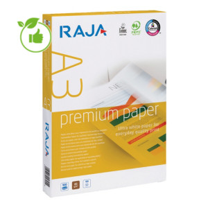 Wit papier Raja Premium A3 80g, 5 riemen van 500 vellen