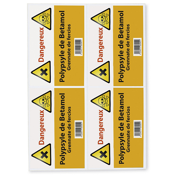 Witte etiketten in polyetheen 99,1x93,1 mm - 1