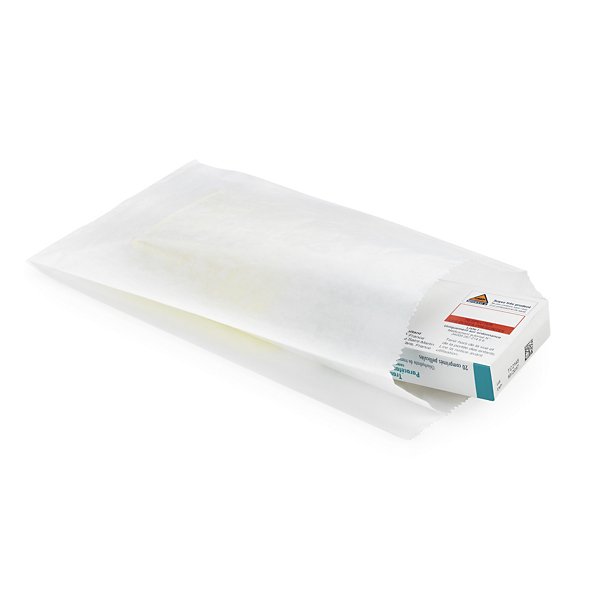 Witte papieren zak met zijvouwen 12 x 6 x 21 cm - 2