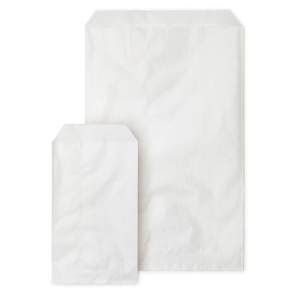 Witte platte papieren zak 12 x 19 cm - 1