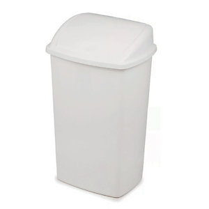 Witte sanitaire vuilnisbak met klep 50 L MABEL