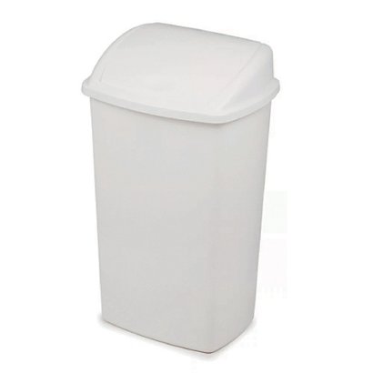 Witte sanitaire vuilnisbak met klep 50 L MABEL