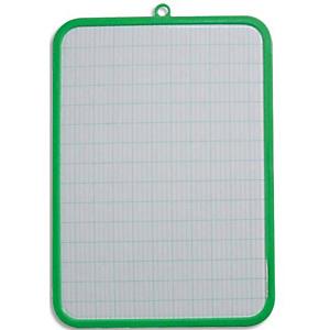 WONDAY Ardoise Blanche en plastique 19 x 26 cm, 1 face unie, 1 face Seyès, effaçable à sec WONDAY Ardoise Blanche en plastique 19 x 26 cm, 1 face unie, 1 face Seyès, effaçable à sec
