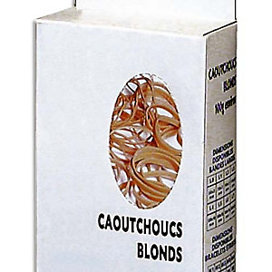 WONDAY Boîte distributrice de 100g d'élastique en caoutchouc blond étroit 100x1,8mm