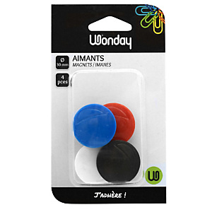 Wonday Imán de pizarra redondo, 30 mm, colores variados