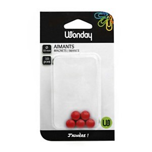 Wonday Magneti, ø 10 mm, Rosso (confezione 10 pezzi) Wonday Magneti, ø 10 mm, Rosso (confezione 10 pezzi)