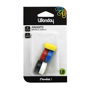Wonday Magneti, ø 25 mm, Colori assortiti (confezione 5 pezzi) Wonday Magneti, ø 25 mm, Colori assortiti (confezione 5 pezzi)