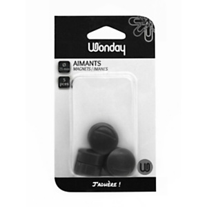 Wonday Magneti, ø 25 mm, Nero (confezione 5 pezzi) Wonday Magneti, ø 25 mm, Nero (confezione 5 pezzi)
