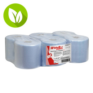 Wypall* L10 Rollo de toallitas de papel de limpieza, 1 capa, 800 hojas, rollo con salida central, 195 mm, azul