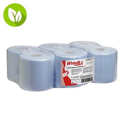 Wypall* L10 Rollo de toallitas de papel de limpieza, 1 capa, 800 hojas, rollo con salida central, 195 mm, azul - 1