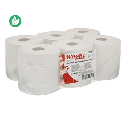 Wypall L20 papier d'essuyage à dévidage central double épaisseur - 400 feuilles de 38 x 19,5 cm - Blanc - 1