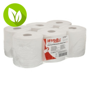 Wypall* L20 Toallitas de papel de limpieza, 2 capas, 400 hojas, rollo con salida central, 185 mm, blanco