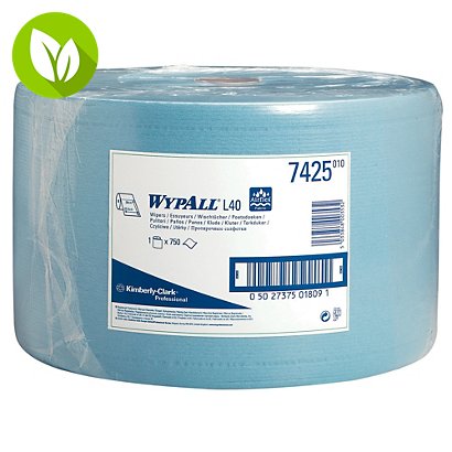 Wypall* L40 Bobina industrial. Toallita de limpieza de papel, 3 capas, 750 hojas, 235 mm, azul - 1
