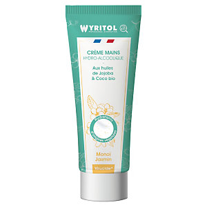 Wyritol Crème mains hydroalcoolique désinfectante - Parfum Monoï - Tube de 75 ml