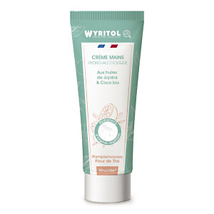 Wyritol Crème mains hydroalcoolique désinfectante - Parfum Pamplemousse - Tube 75 ml