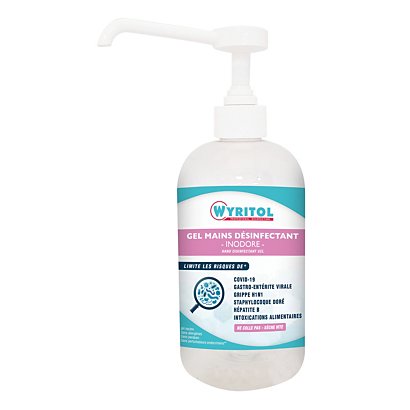 Wyritol Gel hydroalcoolique désinfectant mains - Flacon pompe 500 ml
