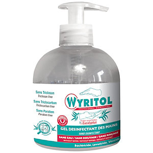 Wyritol Gel hydroalcoolique désinfectant mains aux huiles essentielles d'eucalyptus - Flacon pompe 300 ml