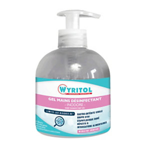 Wyritol Gel hydroalcoolique désinfectant mains - Prévention covid - Flacon pompe 300 ml