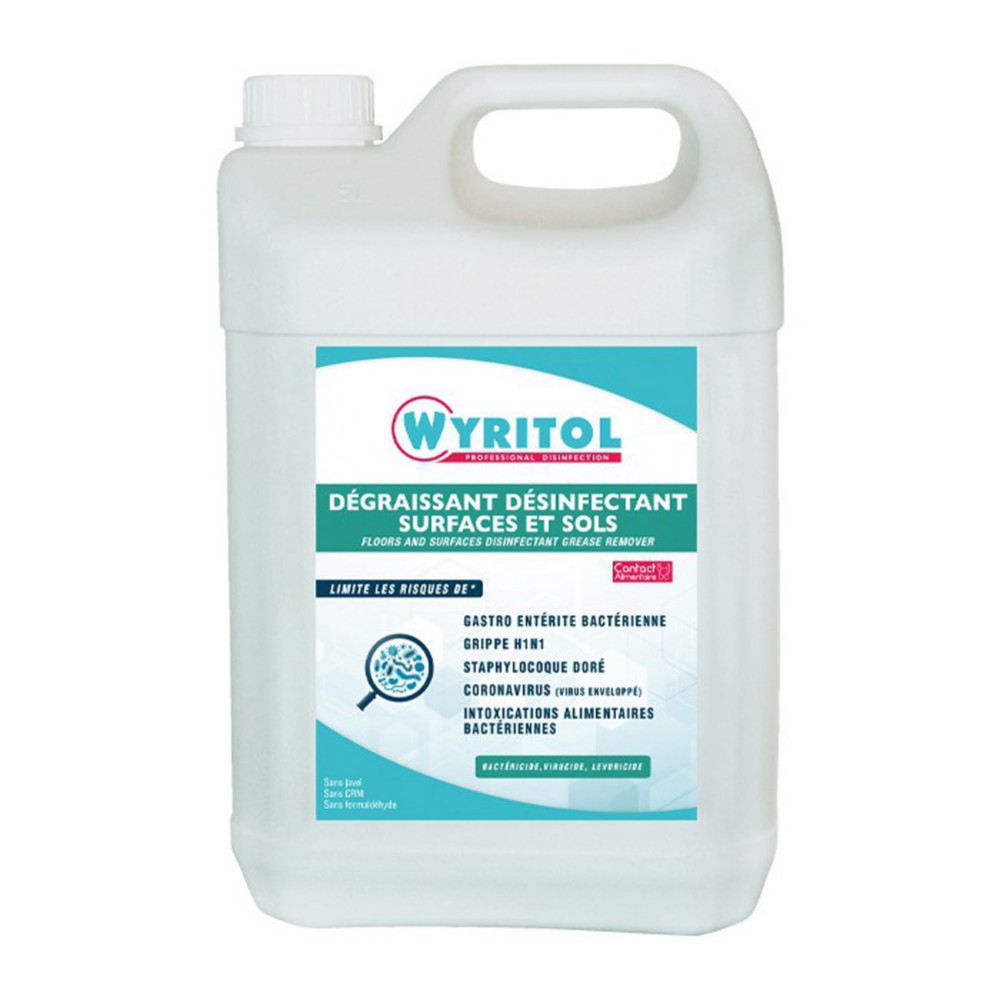 Wyritol Dégraissant désinfectant surfaces et sols - Bidon 5L