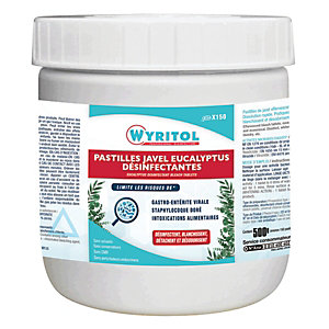 Wyritol Pastilles effervescentes Javel parfum Eucalyptus - Boîte de 150