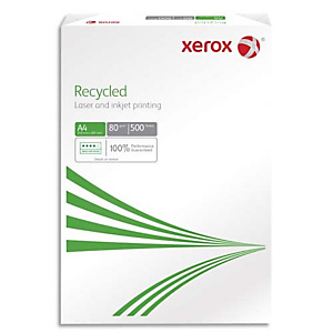 XEROX Ramette de 500 feuilles A4 80g, papier 100% recyclé Blanc XEROX Recycled 003R91165 CIE 58 XEROX Ramette de 500 feuilles A4 80g, papier 100% recyclé Blanc XEROX Recycled 003R91165 CIE 58