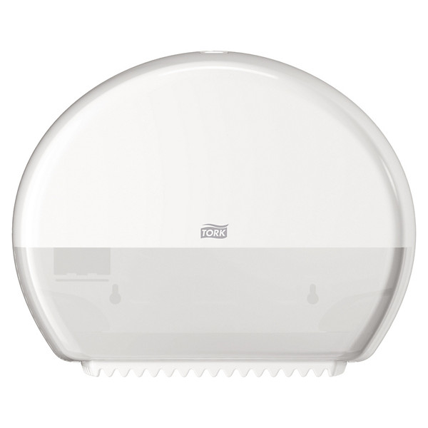Zásobník na toaletní papír T2 TORK® pro intenzivní a hygienické odvíjení. Uzamykatelný. Rozměry: V 275 x Š 443 x T 132 mm.