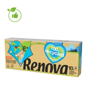 Zakdoeken Renova 100% gerecycleerd, set van 10 etuis van 9 zakdoeken