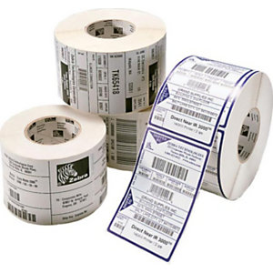 zebra etichette in rotoli per stampanti desktop, 3006322, carta protetta, trasferimento termico, adesivo permanente, 102 x 152 mm, 475 etichette per r