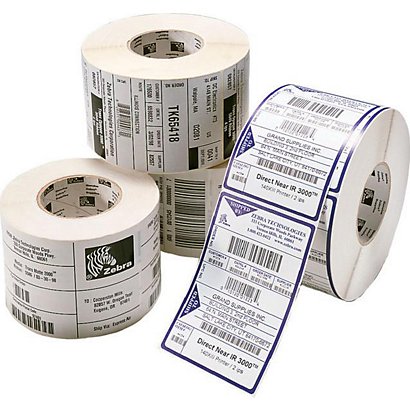 Zebra Etichette in rotoli per stampanti Desktop, 3006322, Carta protetta, Trasferimento termico, Adesivo permanente, 102 x 152 mm, 475 etichette per rotolo (confezione 12 rotoli)