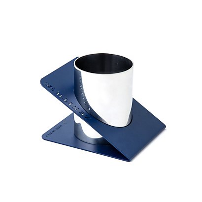ZENITH Bicchiere portapenne 820, 12,2 x 10 x 9,2 cm, Metallo/Acciaio nichelato, Blu