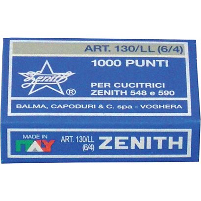 ZENITH Punti metallici 130/LL, Passo 6 mm, Gamba 4 mm (Confezione 10.000 pezzi) - 1