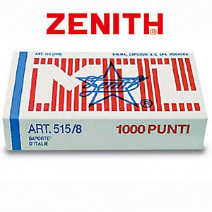 ZENITH Punti metallici 515/8, Passo 12 mm, Gamba 8 mm (Confezione 10.000 pezzi)