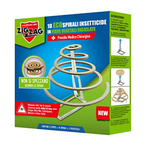 Zig Zag Ecospirali insetticide con 2 supporti metallici (confezione da 10 pezzi)