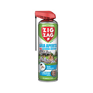 ZIG ZAG Insetticida Aria Aperta 2 in 1 Esterni e Interni, Flacone spray 500 ml