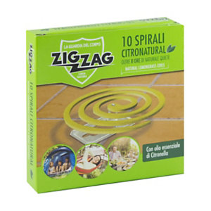 Zig Zag Spirali insetticida Citronatural con 2 supporti metallici(confezione da 10 pezzi)